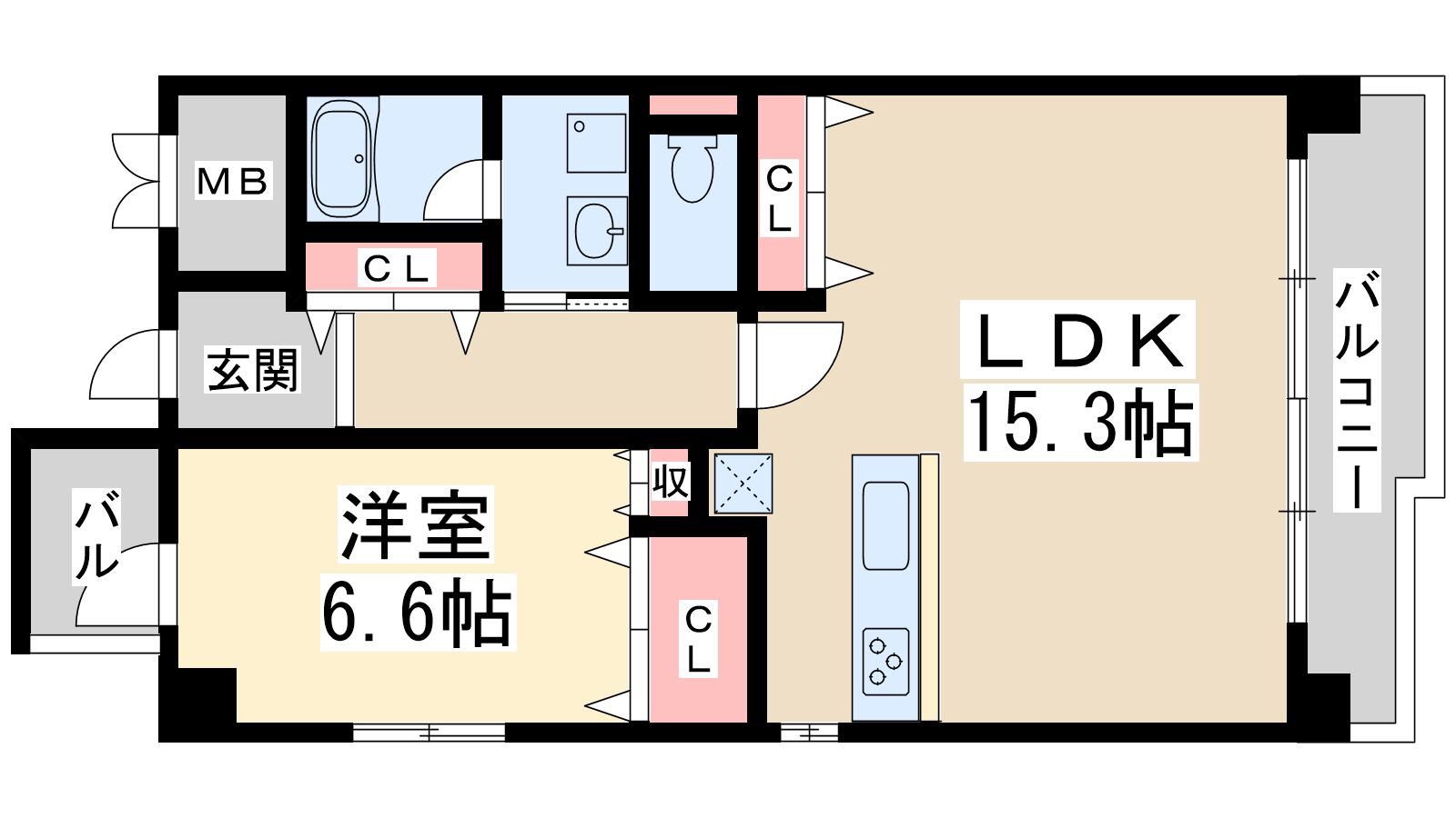 ア・ミュゼ新大阪(1LDK/4階)の間取り写真
