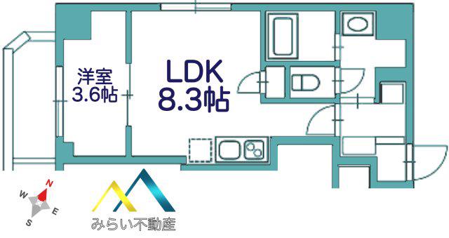 リヴシティ横濱末吉町弐番館(1LDK/8階)の間取り写真