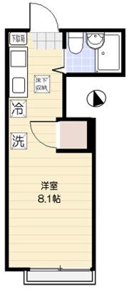 ジュネス福寿(ワンルーム/1階)の間取り写真