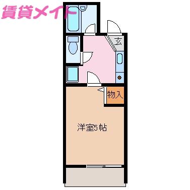 ドエル小古曽(1K/1階)の間取り写真