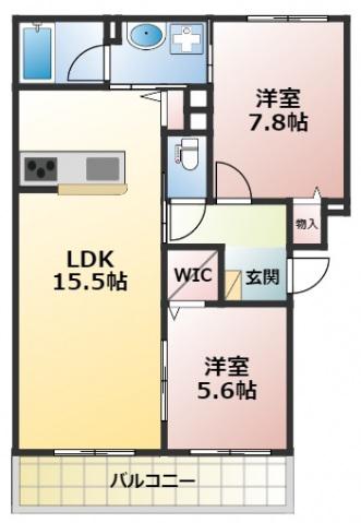 IB HAL(2LDK/2階)の間取り写真