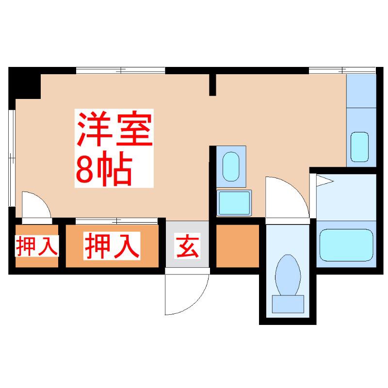 有島ビル(ワンルーム/3階)の間取り写真