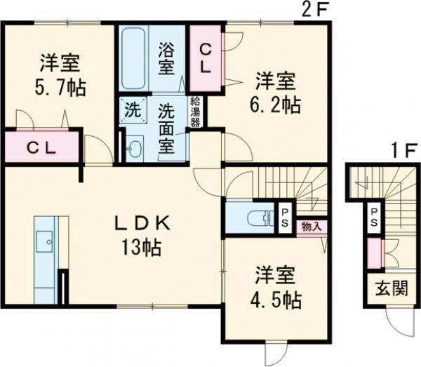 WITH SKY D(3LDK/2階)の間取り写真