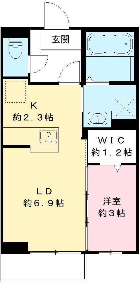 ルミエール A(1LDK/1階)の間取り写真