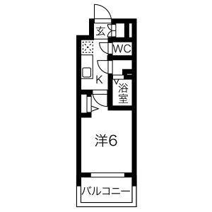 ディアレイシャス上前津(1K/4階)の間取り写真