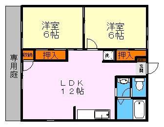 シャルム野田(2LDK/1階)の間取り写真