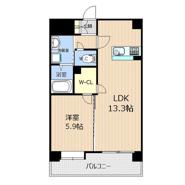 LIBTH富合(1LDK/1階)の間取り写真