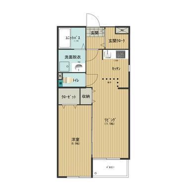 APT T(1LDK/3階)の間取り写真