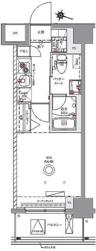 AZEST西川口III(1K/10階)の間取り写真