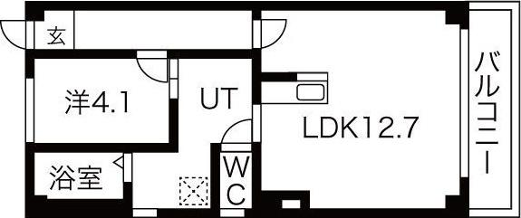 BLOOM北山本町(1LDK/2階)の間取り写真