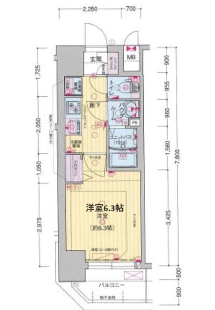 プレサンス DOMECITY コレーレ(1K/5階)の間取り写真