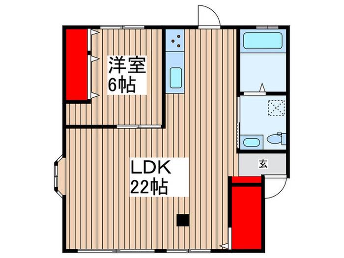 エミネンス富士見(1LDK/1階)の間取り写真