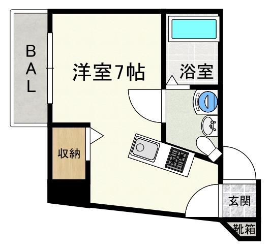フォレストビュー横河原(ワンルーム/3階)の間取り写真