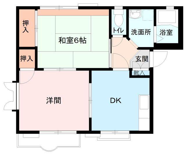フレグランスシゲル(2DK/2階)の間取り写真