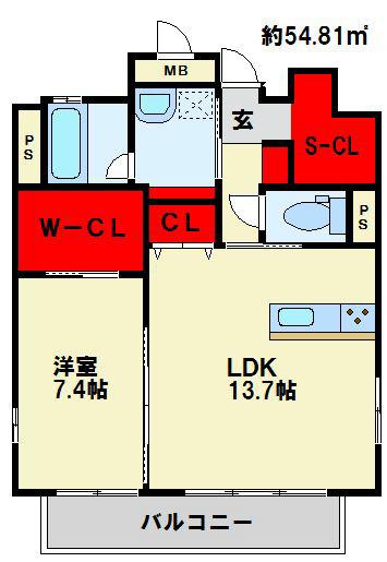 ノースステイツ西小倉(1LDK/9階)の間取り写真