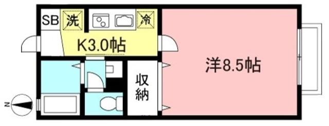 セピアコート(1K/2階)の間取り写真