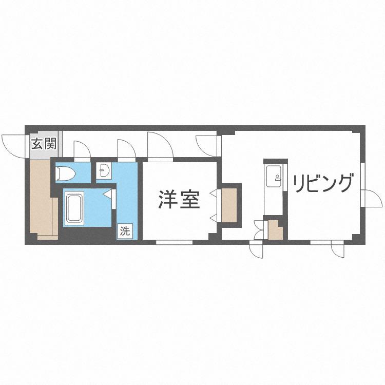 AMEX新琴似(1LDK/2階)の間取り写真