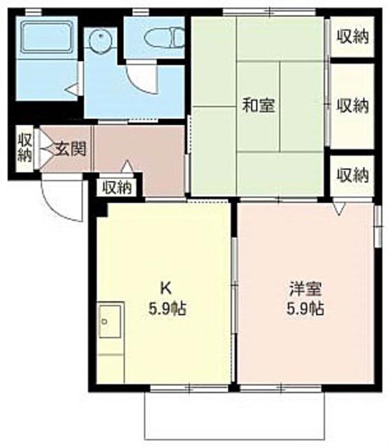 第一泉荘(2K/1階)の間取り写真