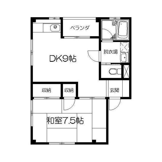 パレス後村(1LDK/1階)の間取り写真