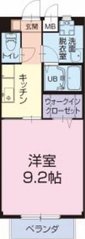 SURPLUS女神(1K/2階)の間取り写真