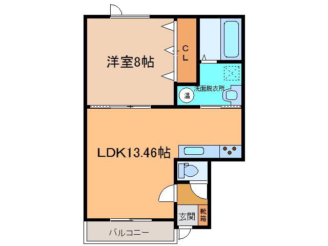 GEOI(1LDK/1階)の間取り写真