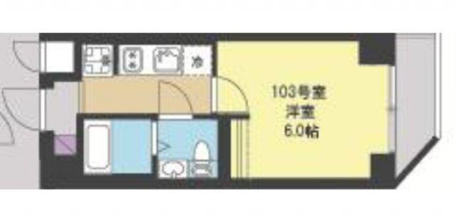 ピァッツァ鶴見(1K/1階)の間取り写真