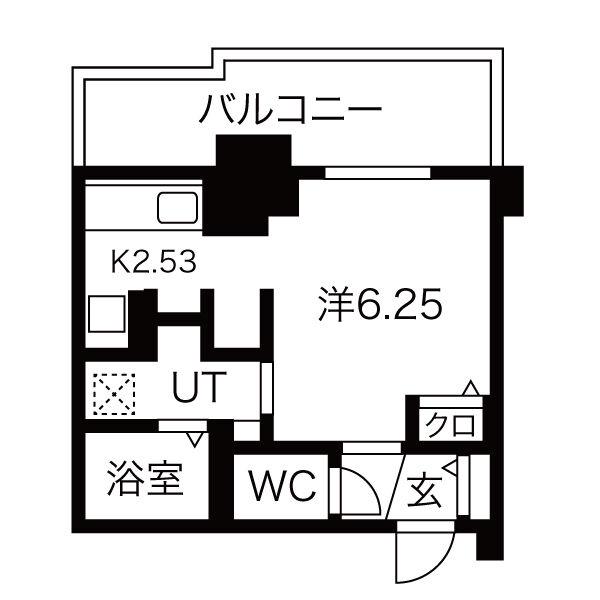 パシフィックタワー札幌(1K/20階)の間取り写真