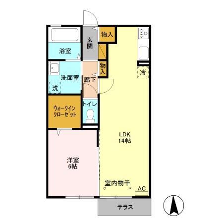 コルマール(1LDK/1階)の間取り写真