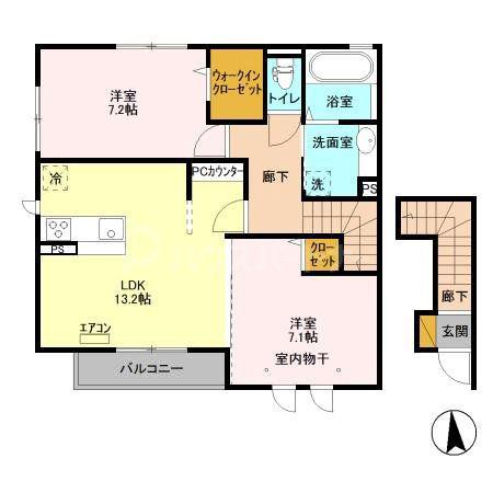 センテリュオ(2LDK/2階)の間取り写真