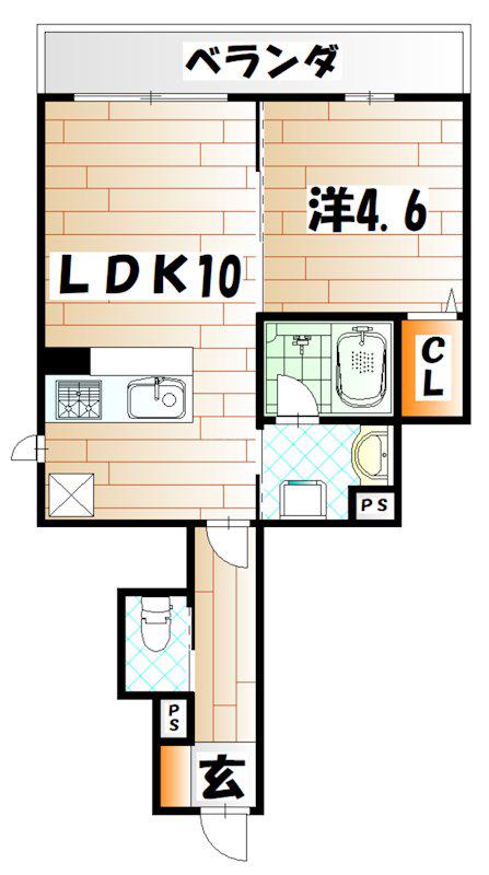 シャーメゾン福柳木 I棟(1LDK/1階)の間取り写真