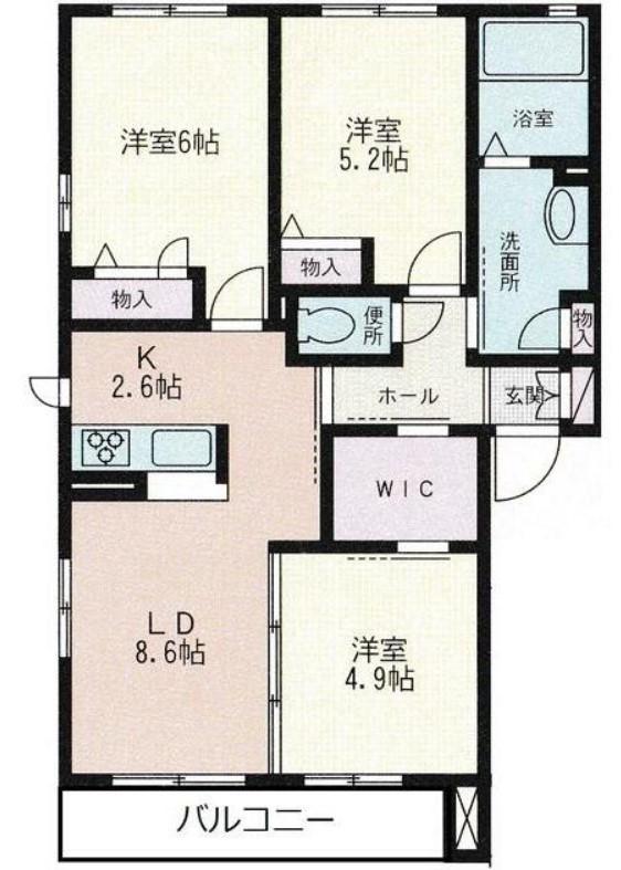 シャーメゾン菅野(3LDK/2階)の間取り写真