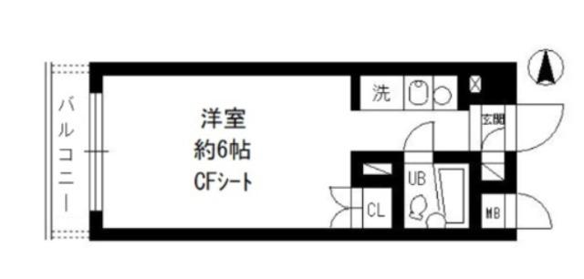ビクセル武蔵関(ワンルーム/2階)の間取り写真