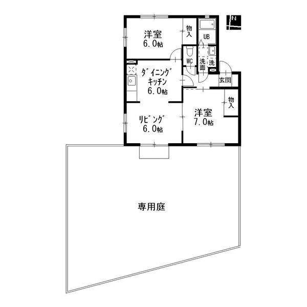 セトルハウス(2LDK/1階)の間取り写真