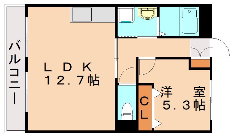 カーサフェリーチェONGA(1LDK/2階)の間取り写真