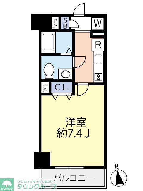 グランヴァン戸越銀座(1K/2階)の間取り写真