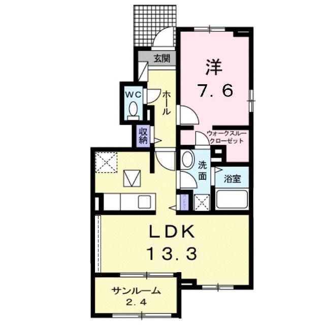 ブライト スクエアIII A(1LDK/1階)の間取り写真