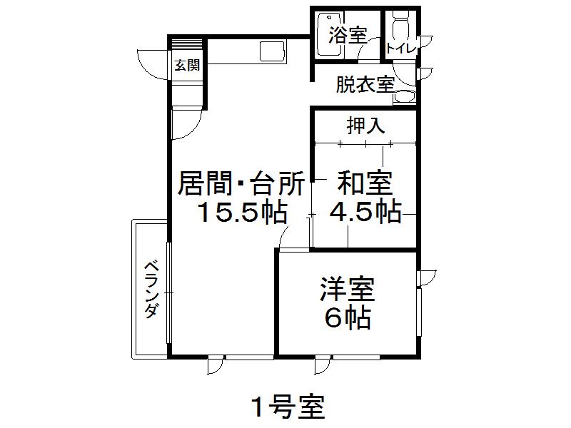 チェリー107(2LDK/1階)の間取り写真