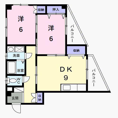 シマダコーポレーション(2DK/2階)の間取り写真
