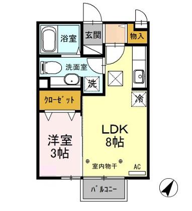 ライブリーコート(1LDK/1階)の間取り写真