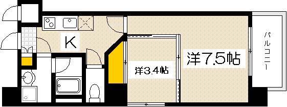 CREA COURT(2K/3階)の間取り写真