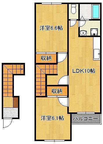 ピュア リバティー(2LDK/2階)の間取り写真