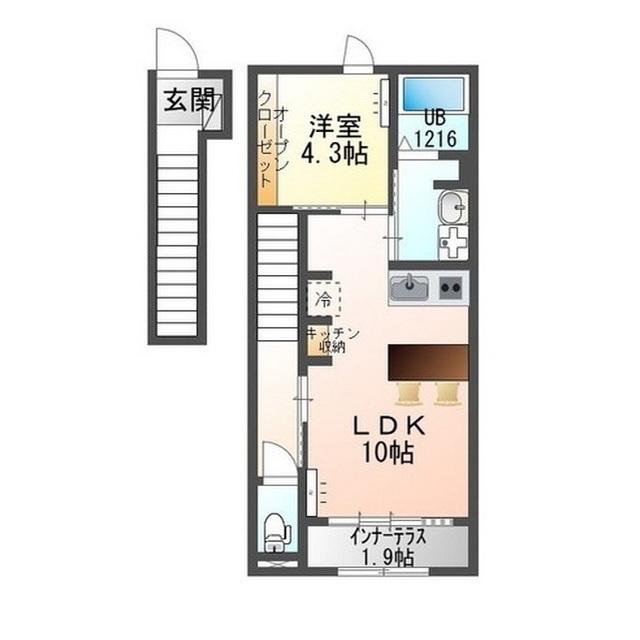 YS SQUARE01(1LDK/2階)の間取り写真