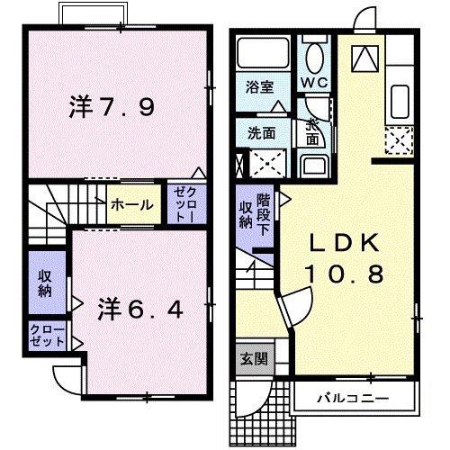 カーサ・デル・ソーレ(2LDK/1階)の間取り写真