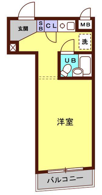 リーヴェルステージ横浜南(ワンルーム/3階)の間取り写真