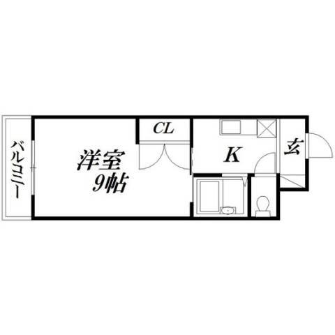 AVENUE布橋(1K/3階)の間取り写真