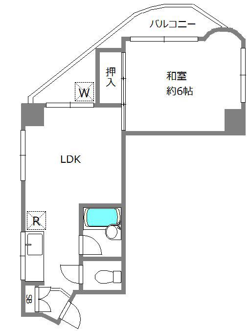 柳盛堂Iビル(1LDK/4階)の間取り写真