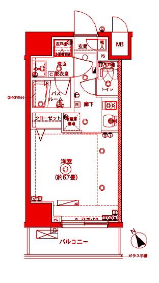 ズ一ム横浜(1K/5階)の間取り写真