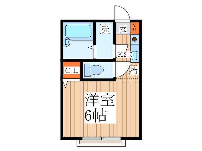 サンエイト西東京(1K/2階)の間取り写真