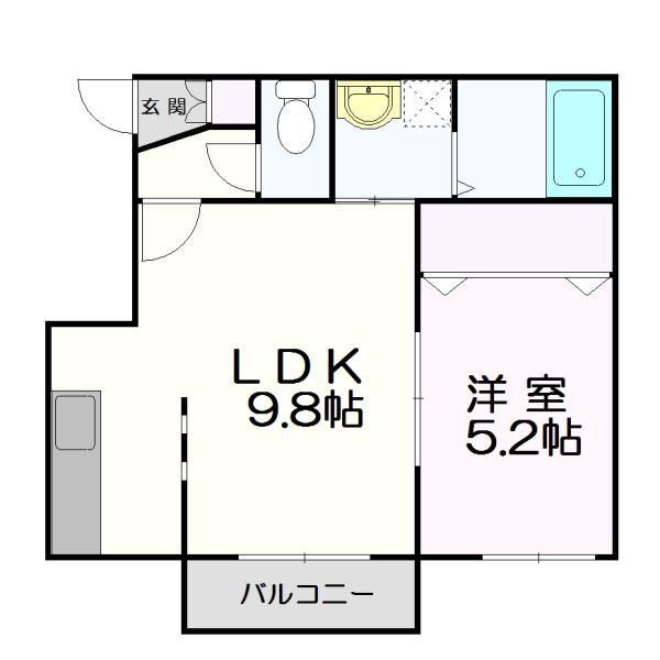 ブランノワールMIKEOS(1LDK/3階)の間取り写真