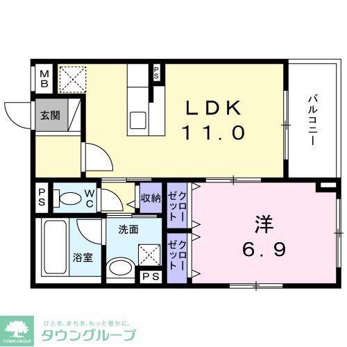 アルフォンブラ(1LDK/2階)の間取り写真